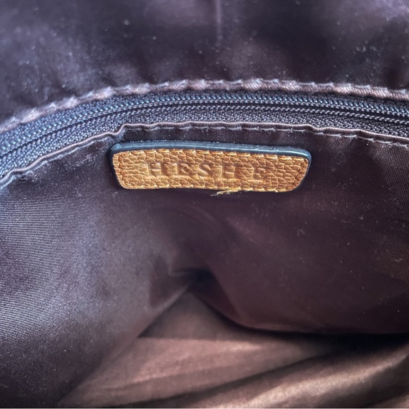 Vintage Heshe Tan Pebbled Leather Satchel Shoulder Bag - Picture 8 of 8